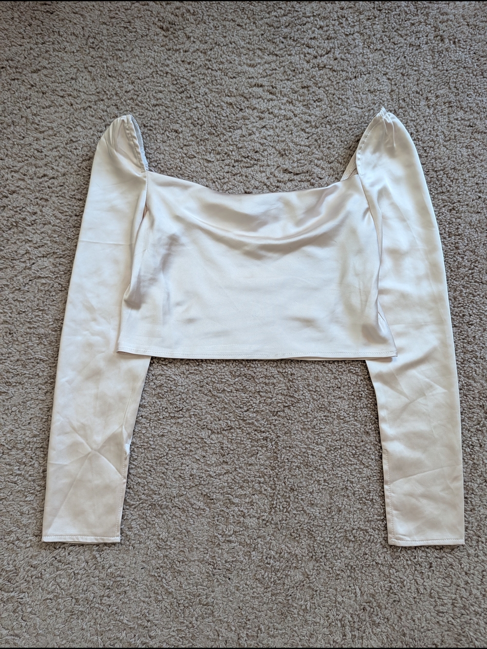 Princess Polly Women’s Champagne Pink Off-Shoulder Long Sleeve Crop Top Size 2 - Picture 4 of 11